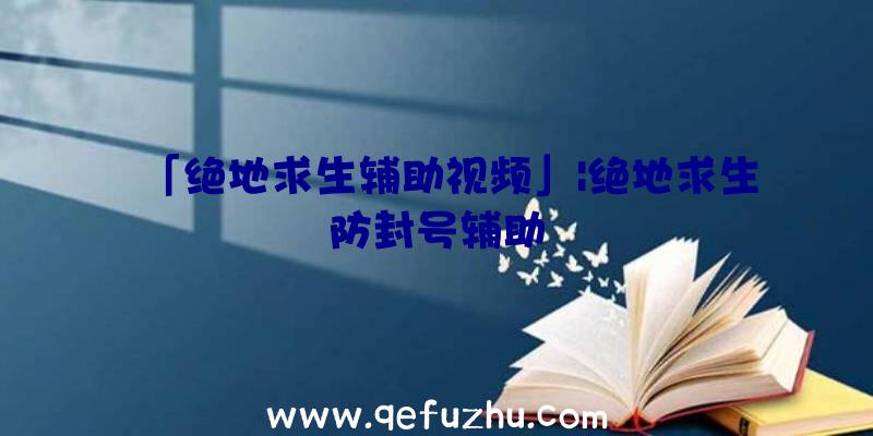 「绝地求生辅助视频」|绝地求生防封号辅助